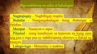 pahintod|PILANTOD (Tagalog).